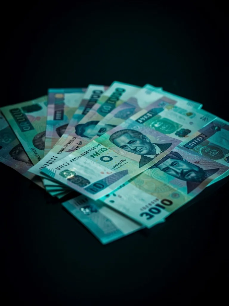 Türk Lirası banknotlar fan düzeninde detay çekim